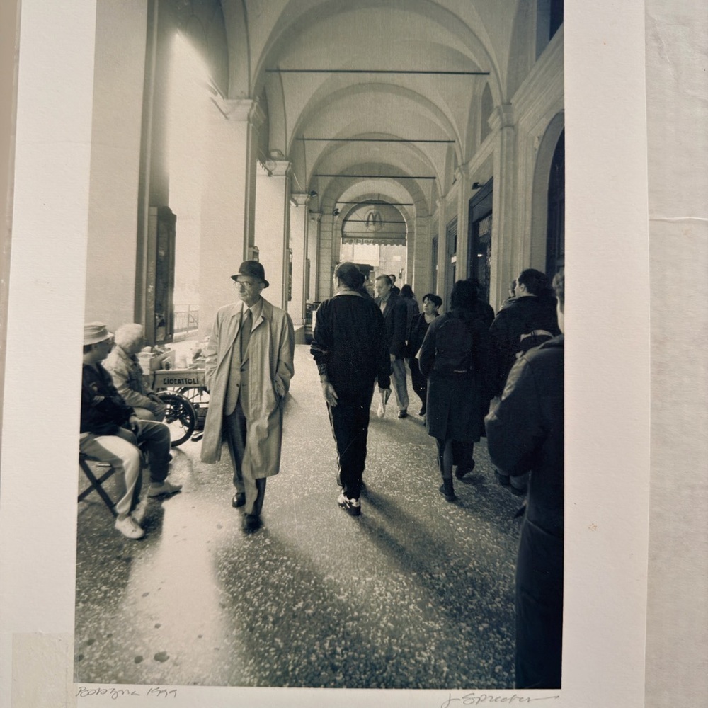 “Bologna 1991 Black & White Street Photography Print – Signed J. Sprester”